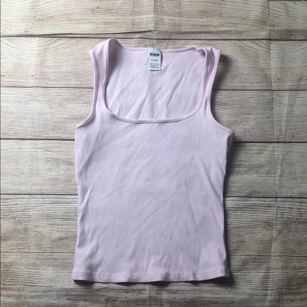 PINK Victoria's Secret Light‎ Pink Ribbed Tank Top